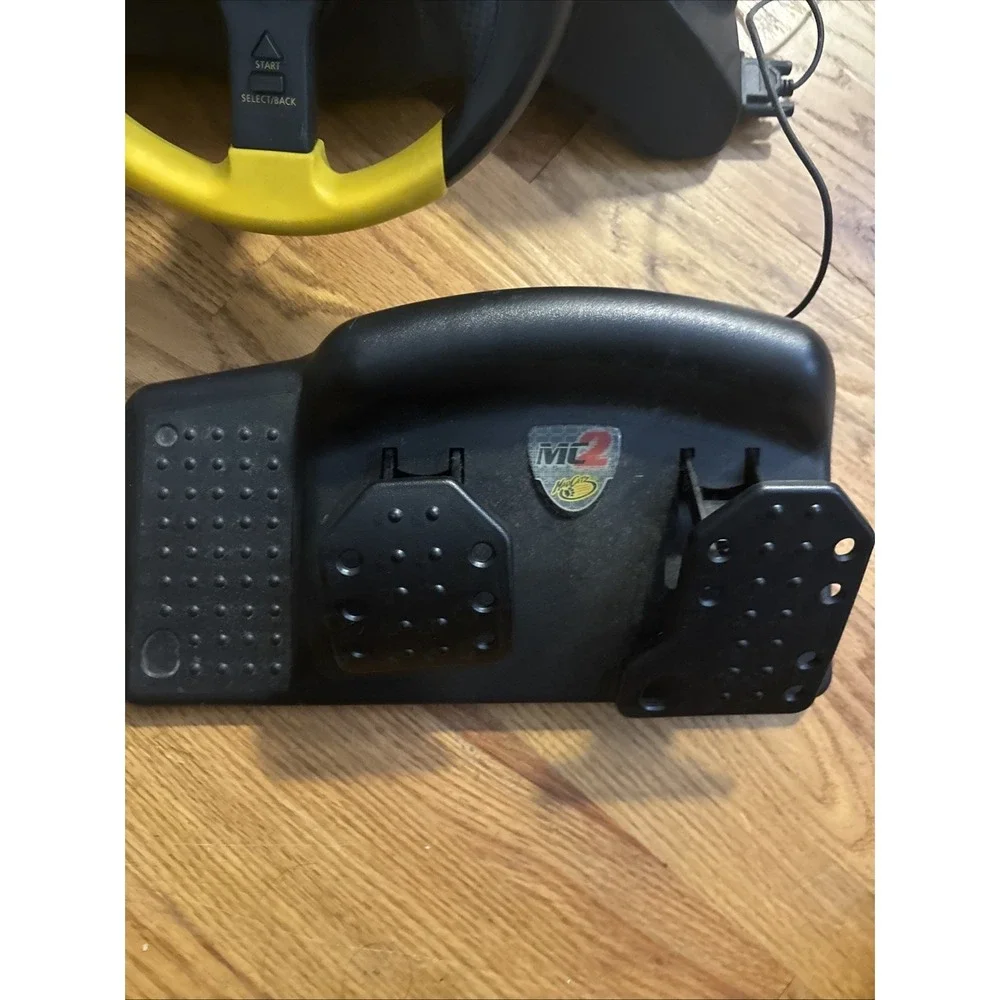 Mad Catz MC2 Racing Wheel and Pedals Xbox 6320 Yellow Black Wired Controller
